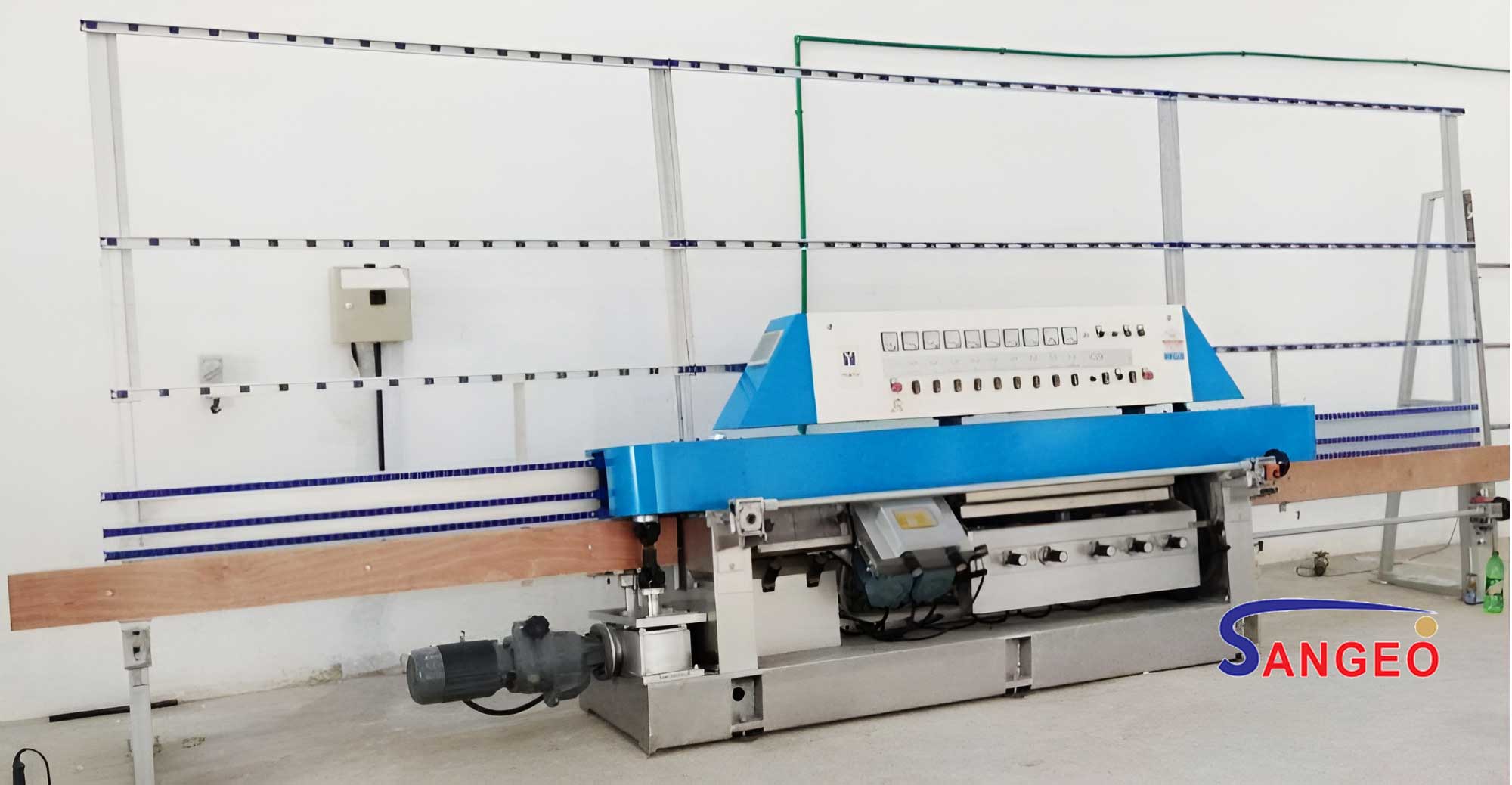 Glass Straight –Line Mitre Edging Machine (9 Spindles) –Polish Machine